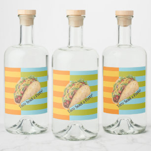 Retro-Streifen-Taco 'bout a Party Alkoholflaschenetikett