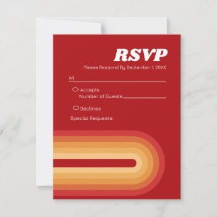 Retro Streifen - Terrakotta-Sonnenuntergang Modern RSVP Karte