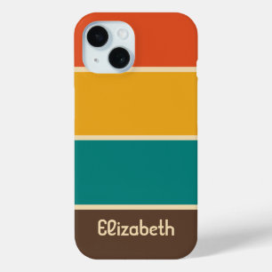 Retro Streifen Vintag Farbe Aquamarin orange braun Case-Mate iPhone Hülle