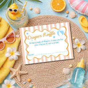 Retro-Streifen-Windel-Raffle-Sommer-Baby-Party-Spi Begleitkarte