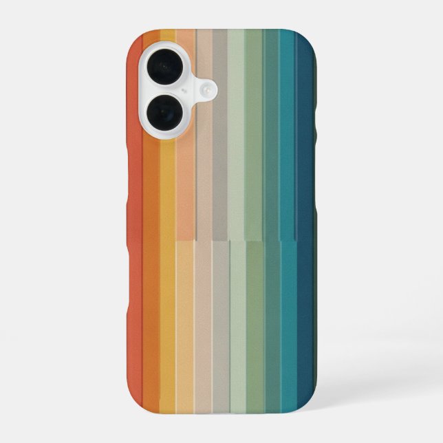 Retro-Streifenblock-Fade iPhone 16 Hülle (Rückseite)