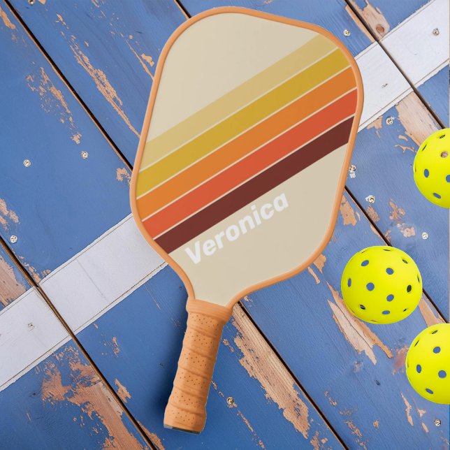 Retro Strichen mit Namen Pickleball Schläger (Von Creator hochgeladen)
