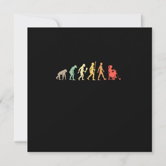 Retro-Strick-Evolution Geschenkidee für Stricker Einladung (Vorderseite)