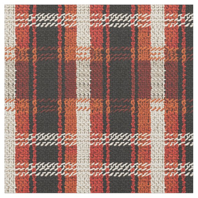 Retro Strick Patchwork - Gemütlicher Herbstboho Vi Stoff (Nahaufnahme)