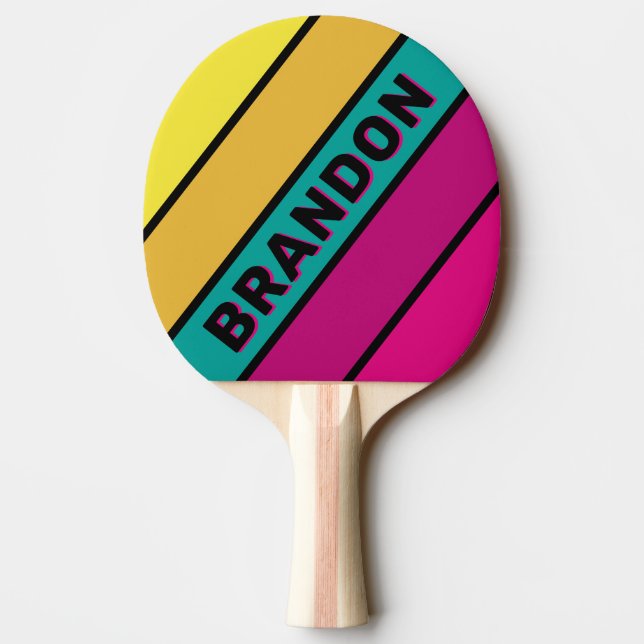 Retro Strickdunkler 80er fett mit Namen Tischtennis Schläger (Rückseite)