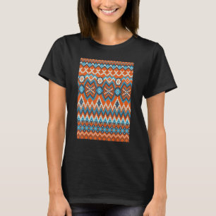 Retro Stricken Häkeln Ethnisch Pixel Strickerin T-Shirt