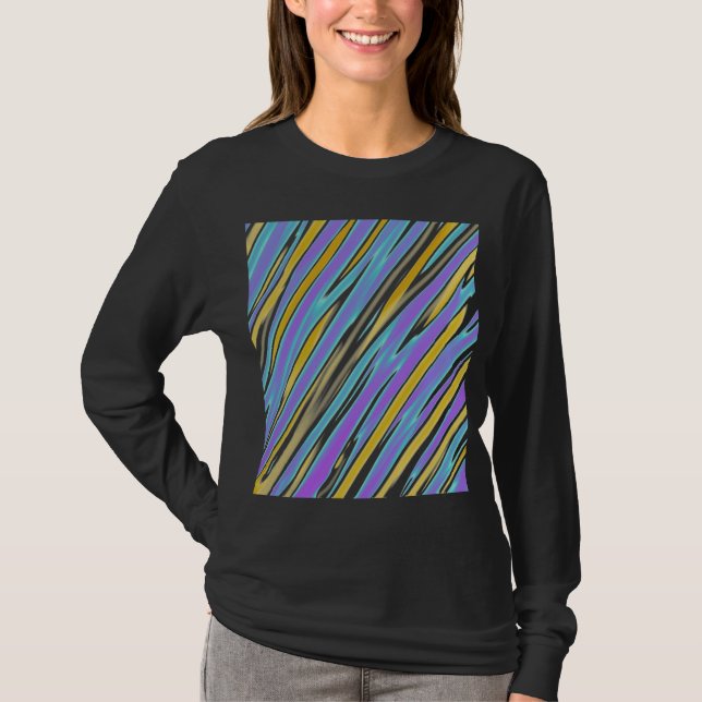 Retro Strip Abstrakte Kunst T-Shirt (Vorderseite)