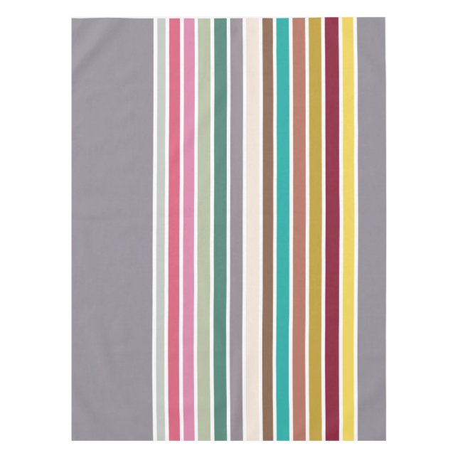 Retro Strip Muster Tablecloth Tischdecke (Vorderseite)
