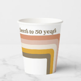 Retro Stripe 50. Geburtstagsparty Cup Pappbecher