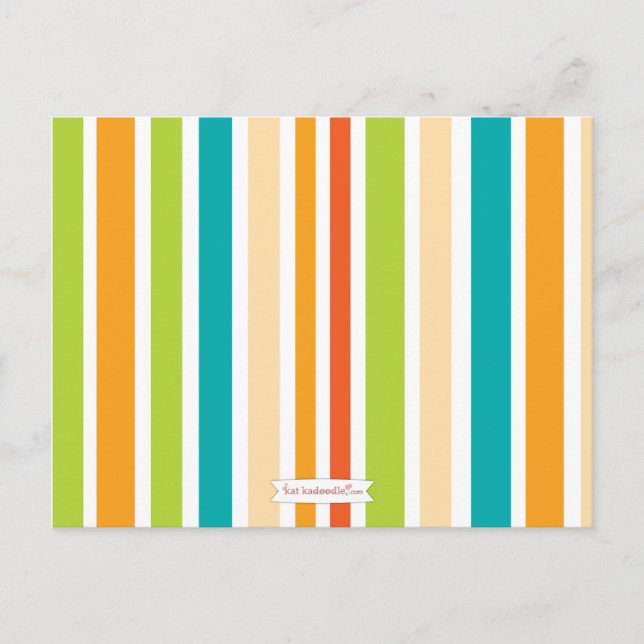 Retro Stripe Babyduschenempfehlung für Mama Hinweiskarte (Vorderseite)