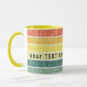 Retro Stripe individuelle Stranddekoration Tasse