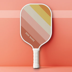 Retro Stripe Muster Korallenrosa Vintages Ambiente Pickleball Schläger