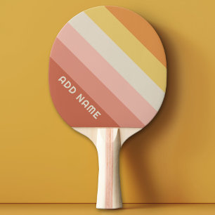 Retro Stripe Muster Korallenrosa Vintages Ambiente Tischtennis Schläger