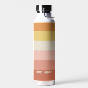 Retro Stripe Muster Korallenrosa Vintages Ambiente Trinkflasche