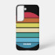 Retro Stripe Muster Regenbogen Vintager Sonnenunte Samsung Galaxy Hülle (Back)