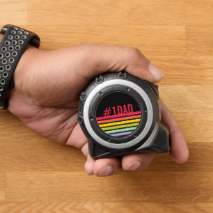 Retro Stripe Nummer 1 Vater Maßband