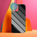 Retro Stripe Pattern Schwarz Grau Vintage Sicht Samsung Galaxy Hülle<br><div class="desc">Fügen Sie Ihren Namen zu diesem männlichen Design mit fett Streifen. Ein Retro-Design mit 70er inspiriert Schriftart und einem minimalen Muster. Alle Farben können geändert werden. Erstellen Sie Ihre eigenen und ändern Sie die Farben zu Ihrer bevorzugten Kombination.</div>