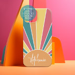 Retro Stripe sunrise - pastellfarbener Regenbogens<br><div class="desc">Ein farbenfroher Retro-Streifen-Sonnenaufgang in Pastellfarben. Die Streifen sind pastellfarben - rot,  orange,  gelb und hellblau. Fügen Sie Ihren Namen oder Monogramm hinzu,  um dies zu einem persönlichen Cover zu machen,  das sich unter Ihren Freunden herausstellen wird. Der Name ist ein angesagtes Skript in Weiß.</div>