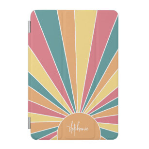 Retro Stripe sunrise - pastellfarbener Regenbogens iPad Mini Hülle