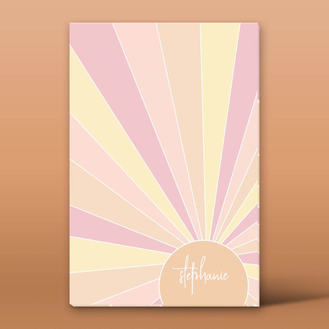 Retro Stripe sunrise - pastellfarbener Regenbogens Post-it Klebezettel (Custom Post-it Notepad)