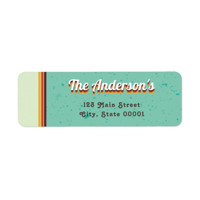 Retro Striped 70's Address Labels (Vorne)