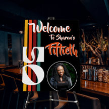 Retro Striped Fifty Birthday 1976 Party Photo