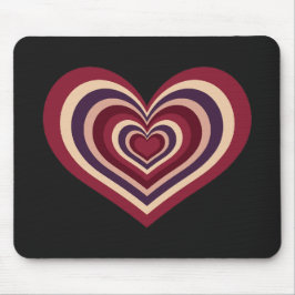 Retro Striped Heart Mouse Pad Mousepad