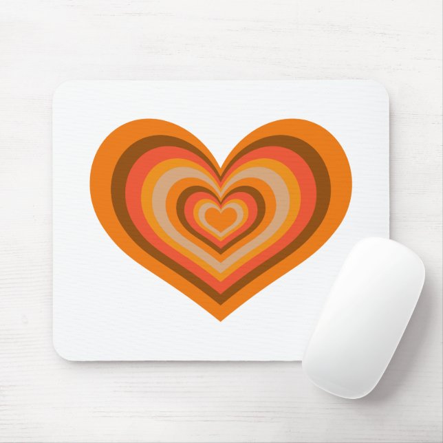 Retro Striped Heart Mouse Pad Mousepad (Mit Mouse)