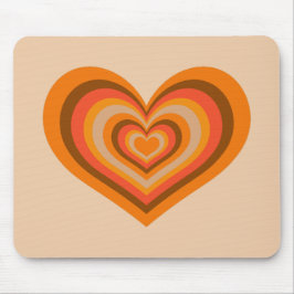 Retro Striped Heart Mouse Pad Mousepad
