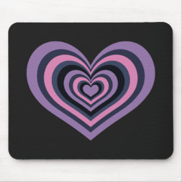 Retro Striped Heart Mouse Pad Mousepad