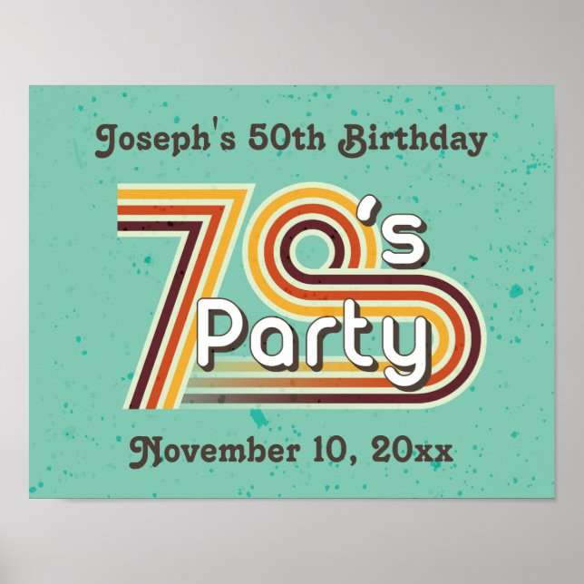 Retro Striped Party der 70er Poster (Vorne)