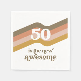 Retro Stripes 50. Geburtstagsparty Napkins Serviette