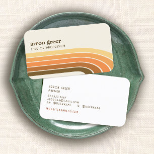 Retro Stripes 70er 80er Orange Gold Tan Visitenkarte