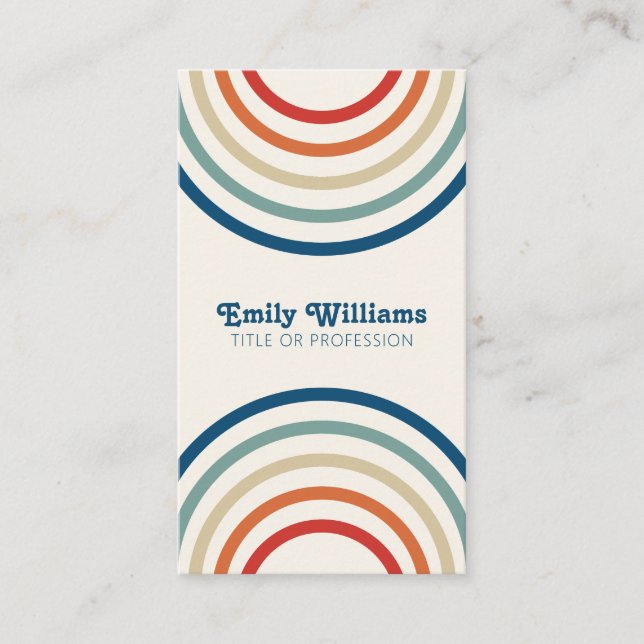 Retro Stripes 70er 80er Visitenkarte (Vorderseite)