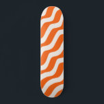 Retro Stripes Abstract Lines Orange Vintage Waves Skateboard<br><div class="desc">Modern Abstract Diagonal Lines - Orange and Cream White.</div>