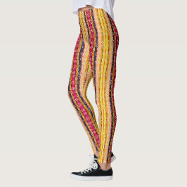 Retro Stripes and Hearts Multi Color  Leggings