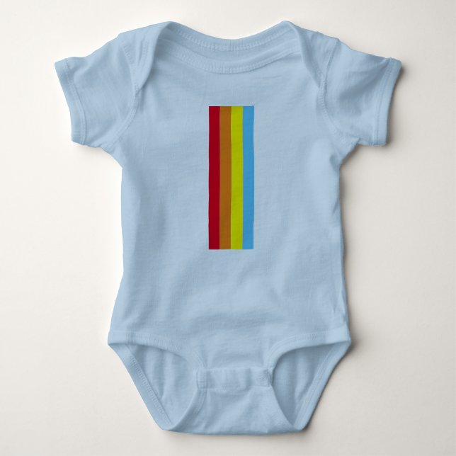 Retro Stripes Baby Bodysuit (Navy Blue Multi) Baby Strampler (Vorderseite)