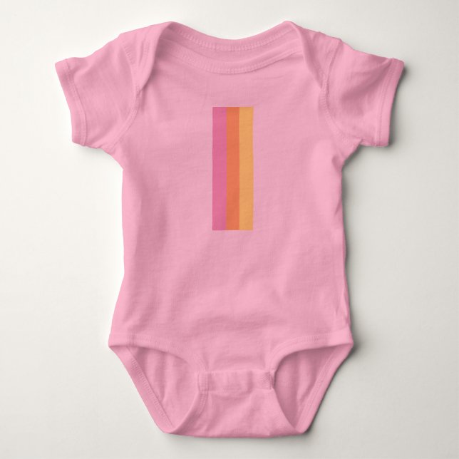 Retro Stripes Baby Bodysuit (Orange Multi) Strampler (Vorderseite)