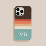 Retro Stripes Custom Monogram Case-Mate iPhone Hülle<br><div class="desc">Retro Stripes Custom Monogram iPhone Case</div>