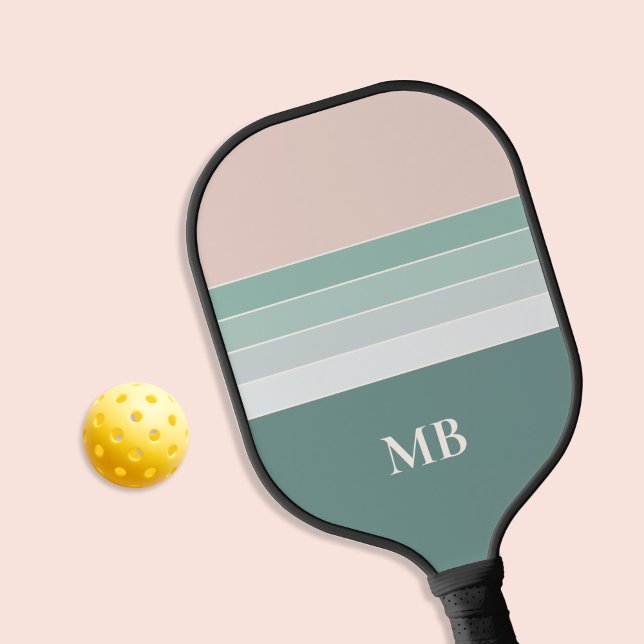 Retro Stripes Custom Monogram Pickleball Schläger (Von Creator hochgeladen)