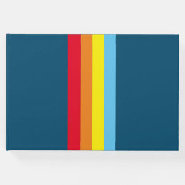 Retro Stripes Guest Book (Navy Blue Multi) Gästebuch