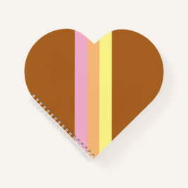 Retro Stripes Heart Notebook (Orange Multi) Notizbuch