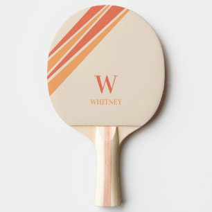 Retro Stripes Monogramm Tischtennis Schläger
