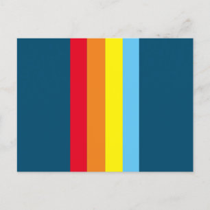 Retro Stripes Postkarte (Navy Blue Multi)