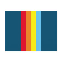Retro Stripes Postkarte (Navy Blue Multi)