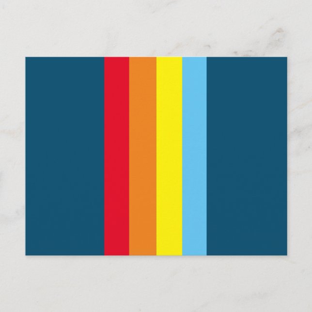 Retro Stripes Postkarte (Navy Blue Multi) (Vorderseite)