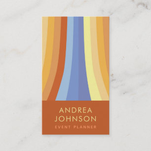 Retro Stripes Rainbow 60er 70er 60er Jahre 70er Ja Visitenkarte