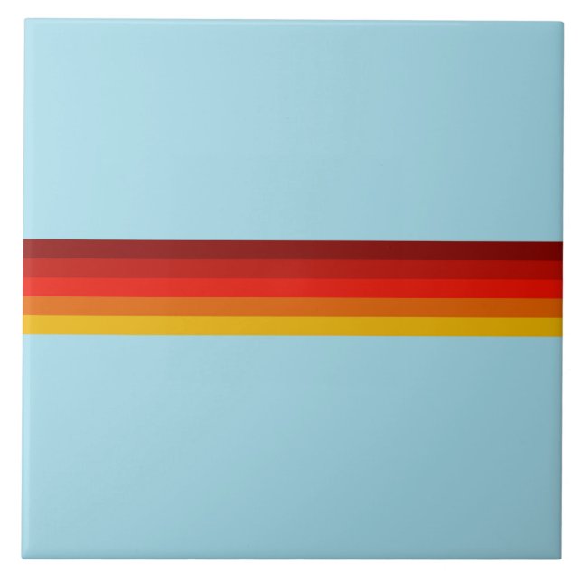 Retro Stripes Stilvolle Linien Stripter 70er 80er  Fliese (Vorderseite)