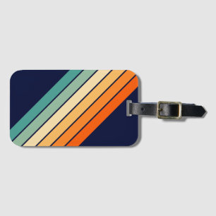 Retro Stripes Stilvolle Linien Stripter 70er 80er Gepäckanhänger