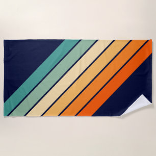 Retro Stripes Stilvolle Linien Stripter 70er 80er  Strandtuch